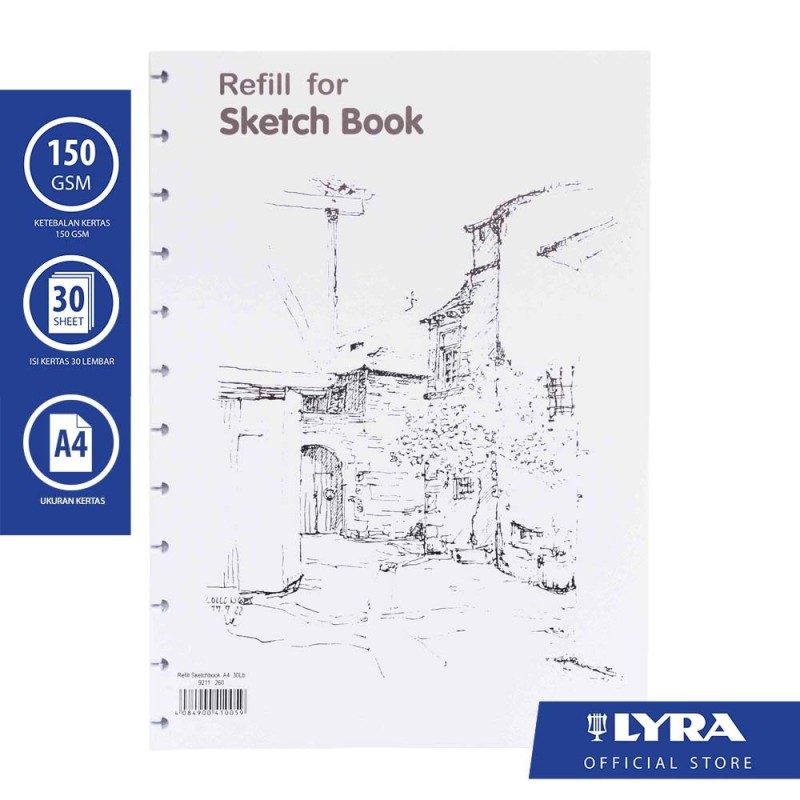LYRA Refill Sketch Book A4 30 Sheet 150gsm - Buku Sketsa untuk Menggambar