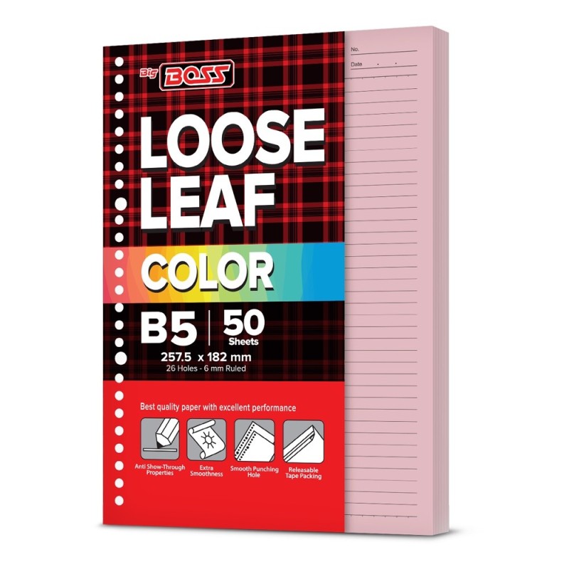BigBoss Loose Leaf 50 B5 Pink