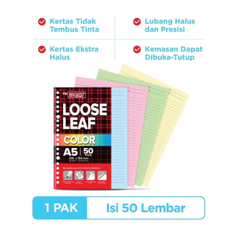BigBoss Loose Leaf Berwarna A5 50 Lembar