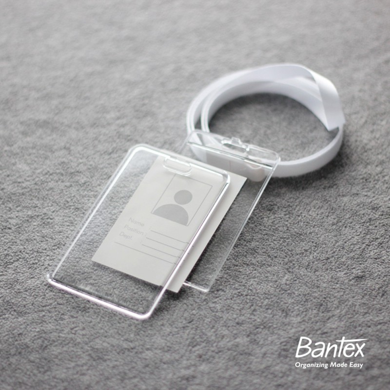 Bantex Transparent ID Card Holder Lanyard Portrait